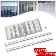 7X PVC Strip Curtain Plastic Soft Freezer Room Door Curtain Kit Hanging 2m Thick
