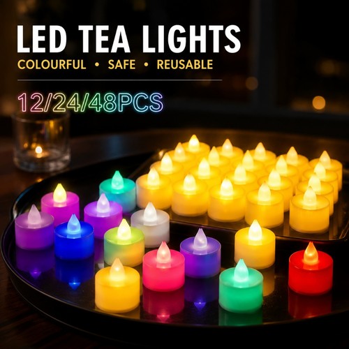 Pcs led tea lights - 12-48,