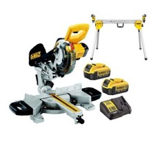 Dewalt DCS365M2 18V XR XPS 184mm Mitre Saw 2 x 4.0Ah Battery Charger & Leg Stand