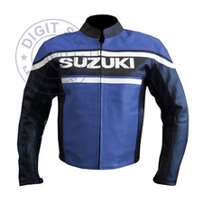 Suzuki Blue Motorbike Leather Jacket Motorcycle Bikers Racing Sports Jackets