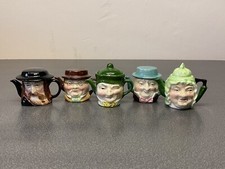 Bundle Of 5 Artone Miniature Teapots Gamp, Josh, Fagin, Micawber, Mr Pickwick