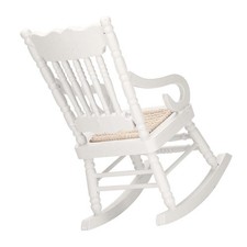 1:12 Dollhouse Miniature Furniture Wooden Rocking Chair For Dolls House Decor