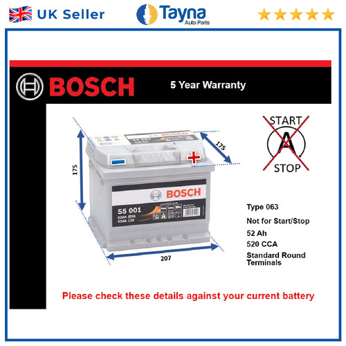 Car battery s5001 bosch - car, 063