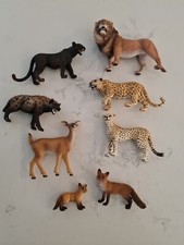 9 X Schleich Figures Wild Animals Safari Lion Leopard Cheetah Etc African Kanga