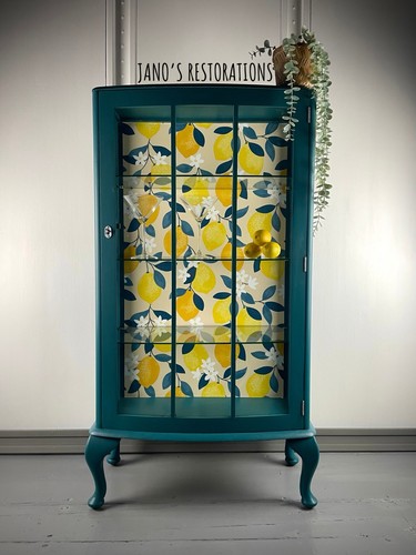 Vintage teal yellow lemons - vintage, &