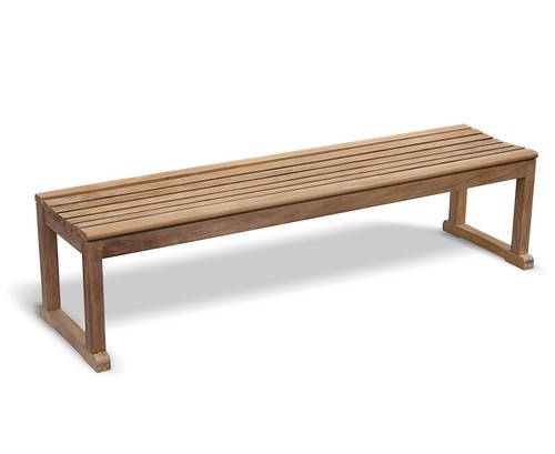 Teak outdoor backless - bench,, 4