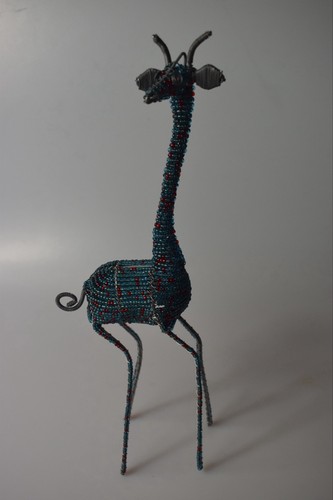 Bead and wire giraffe - and,