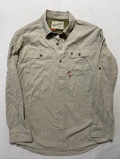 Duck Camp Shirt Mens XL Long Sleeve Tan Vented Button Up Wingshooting Hunting