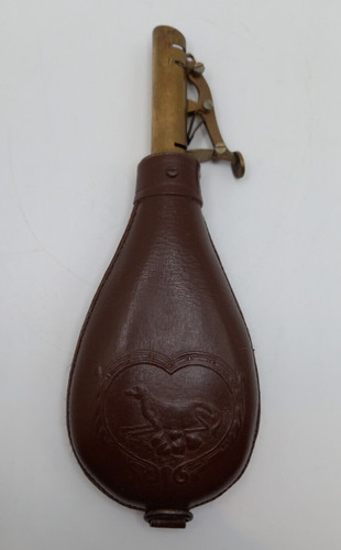 Vintage powder flask leather - vintage,