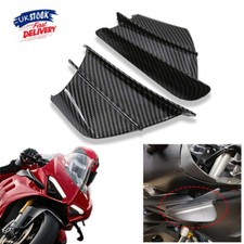 2X Motorcycle Winglet Aerodynamic Wing Side Fairing Spoiler Carbon Fiber Color