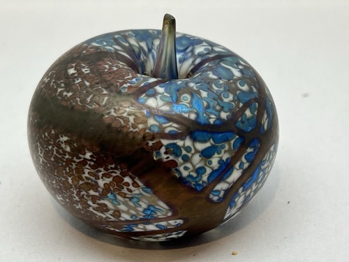Okra iridescent glass apple - okra,