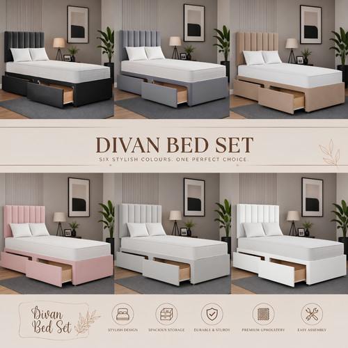 3ft single stripe - divan, bed