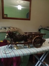 Shire Horse Pulling Barrell Cart 20 Inches Long