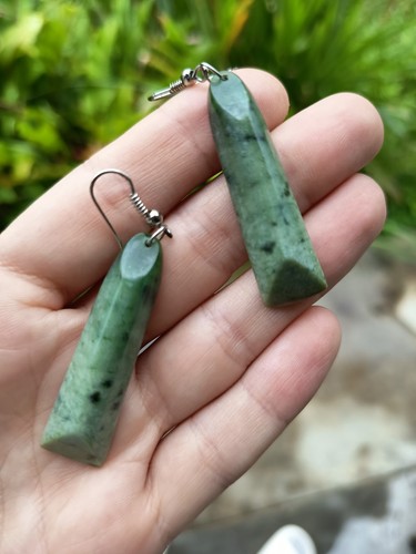 Hand carved pounamu flower - carved,