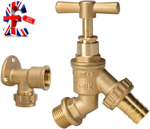 Garden brass water bib - brass,