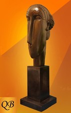 ART DECO TETE DE FEMME BRONZE