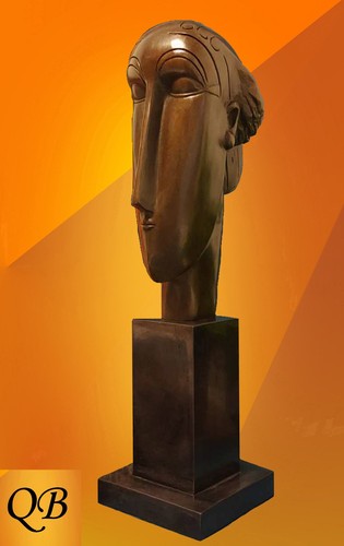 Art deco tete femme bronze - de,
