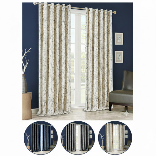 Crushed velvet curtains pair - velvet,