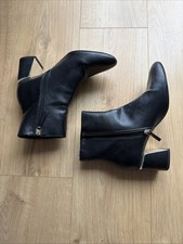 Zara Black Heeled Boots Size 6