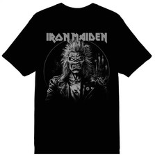 Smoke Metal Rock Band T-Shirt Iron Maiden Print Mens Tee Black Sports Fan Wear