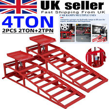 4 Ton Hydraulic Car Ramps 2PC Heavy Duty Garage Auto Van Bottle Lift Jack Ramp