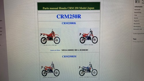 Honda crm 250 crm250r model - honda,