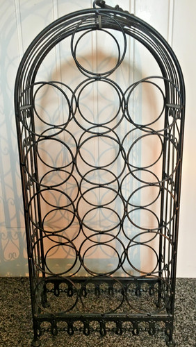 Vintage iron wine rack - vintage,