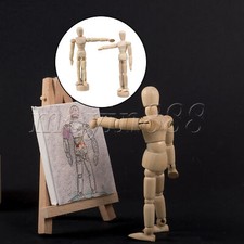 Moveable Wooden Mannequin 4.7" 5.5" for Home Office Desk with Base Set of 2