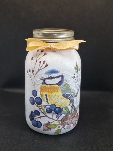 Large bluetit decoupaged - large,