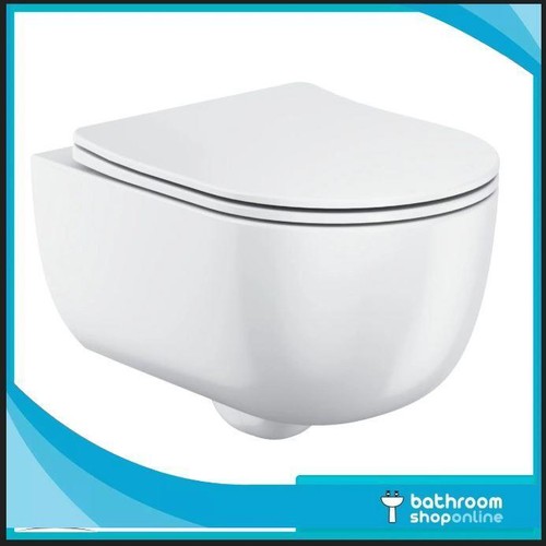 Modern round wall hung toilet - round,
