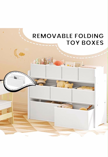 White wooden toy box - box, storage
