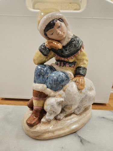 Rare gres lladro nao - lladro/nao, "eskimo