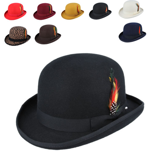 Wool bowler hat classic - bowler, –