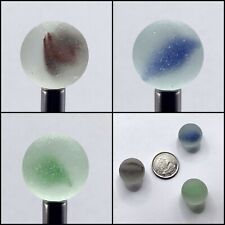 Genuine Sea Glass Marbles - 3 Surf Tumbled Marbles 
