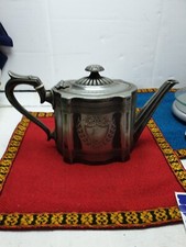 Antique Victorian Silver Plate Engraved Etched Teapot (See Description )