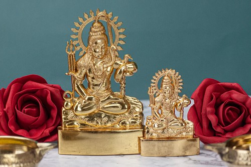 Shiva statue murti car golden - shiva,