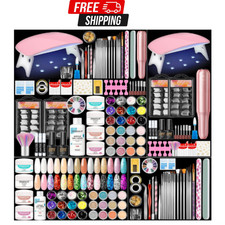 83Pcs Acrylic Nail Kit with Lamp & Electric File  Full Professional Nail Set