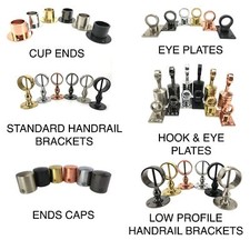 Decking Rope Fittings Cup Ends, Hooks, Eye Plates, End Caps, Handrail Brackets