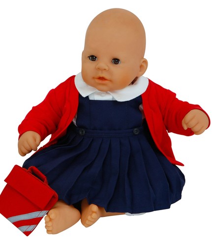 Dolls school uniform with navy - dolls,