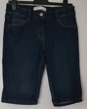 Next Ladies Blue Knee Shorts Size 12 Petite