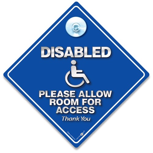 Disabled access car sign with - car,
