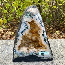 8.11LB Natural citrine geode quartz cluster crystal Cathedrals specimen Healing