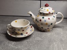 Emma Bridgewater Polka Dollies Teapot Cup & Saucer Excellent Condition Seconds