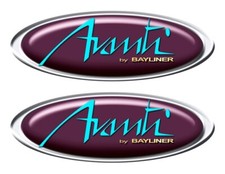 2 Bayliner Avanti Chrome Boat Stickers. Printed on flat vinyl. Must be Cut Out