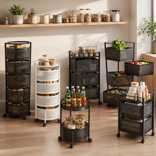 Trolley rack rotating storage - trolley,