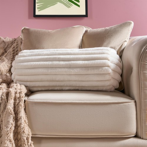Ohs ribbed bolster pillow faux - ribbed,