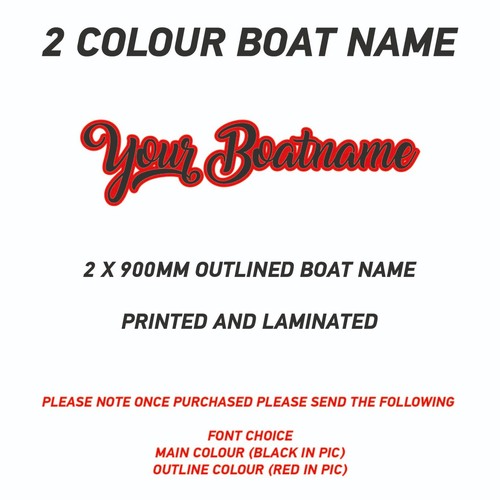 900mm outlined boat - 0.9m, name