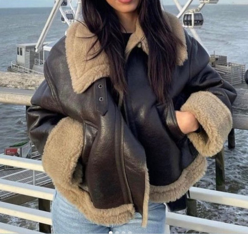 Zara double faced biker - double-faced, jacket