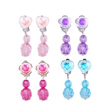 4 Pairs Clip On Earrings Set