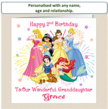 Personalised Girls Birthday Card Daughter Granddaughter Niece 3rd 4th 5th Princ1